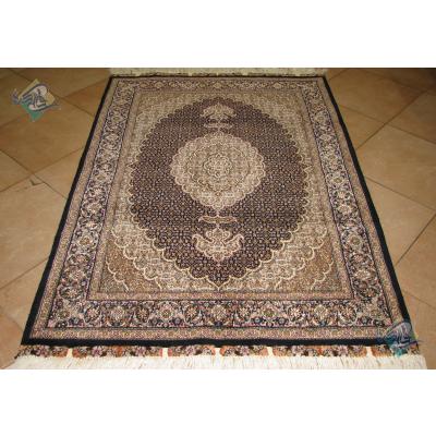 Zar-o-nim Tabriz Carpet Handmade Mahi  Design Silk & Softwool