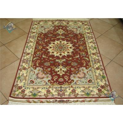 Zar-o-nim Tabriz Carpet Handmade Oliya  Design Silk & Softwool