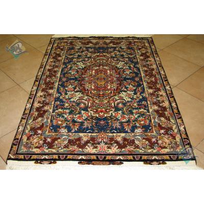 Zar-o-nim Tabriz Handwoven Carpet Shahi Design