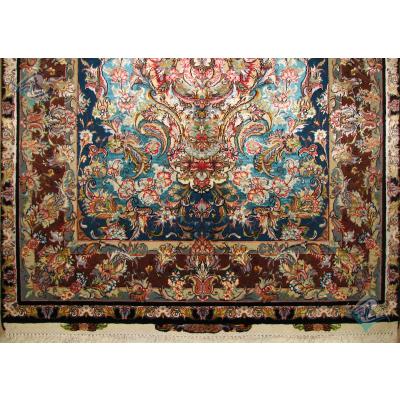Zar-o-nim Tabriz Handwoven Carpet Shahi Design