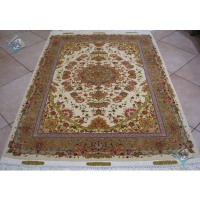 Zar-o-nim Tabriz Carpet Handmade  Shirfar Design