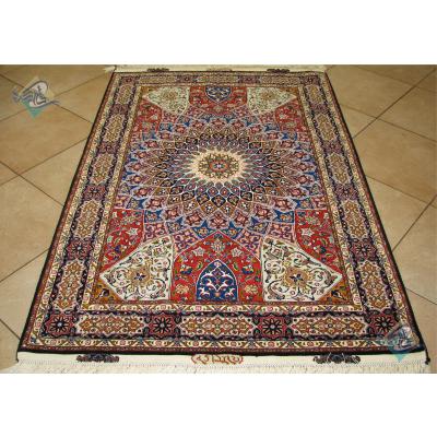 Pair Zar-o-nim Tabriz Carpet Handmade  Dome Design