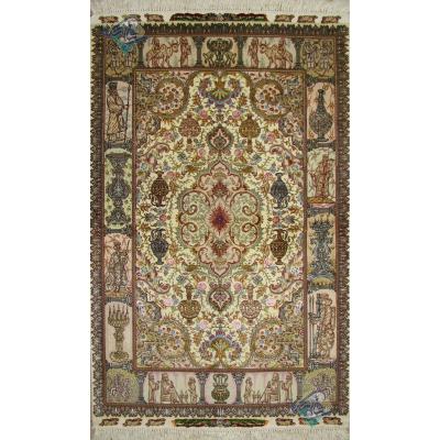Zar-o-nim Tabriz Carpet Handmade Nami Design