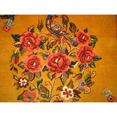 Zar-o-nim Bakhtiari Handwoven Nightingale and Flowers Design 