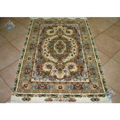 Zar-o-nim Tabriz Carpet Handmade Novinfar Design