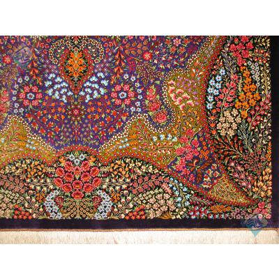 Zar-o-Charak Qom Handwoven Flower Amiri Design All Silk
