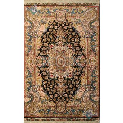 Pair Zar-o-nim Tabriz Carpet Handmade Salari Design
