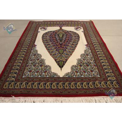 Pair Zar-o-nim Qom Carpet Handmade Cedar Design
