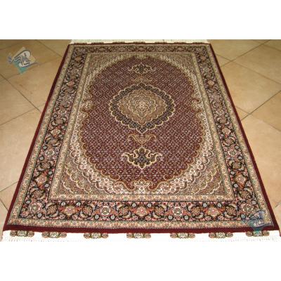 Pair Zar-o-nim Tabriz Carpet Handmade Mahi Design