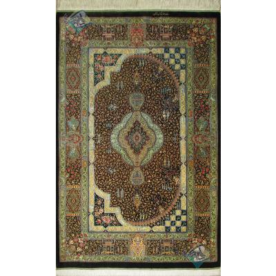 Zar-o-Nim Qom Carpet Handmade Jamshidi Design