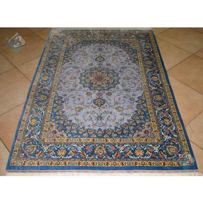 Zar-o-Nim Qom Carpet Handmade Bergamot Design