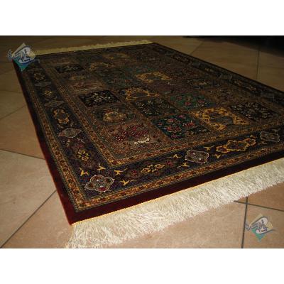 Zar-o-Nime Qom Carpet Handmade Brick Design