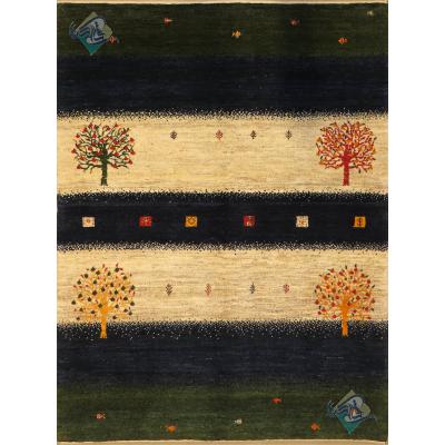 Zar_o_Nim Handmade Gabeh Carpet Four trees   Designe All Wool