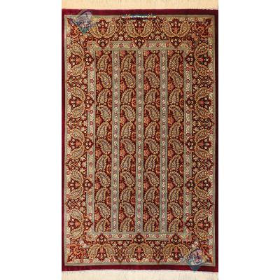 Zaronim Qom Carpet Handmade Botteh Design All Silk