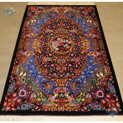 Zarocharak Qom Carpet Handmade Peacock Design