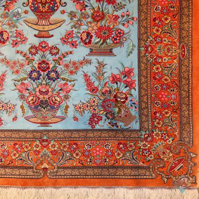 Zaronim Qom Carpet Handmade Flower pot Design