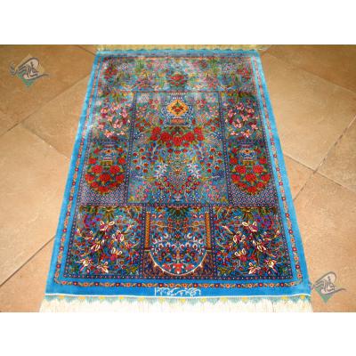 Mat Qom Handmade Carpet All Silk Tile Design