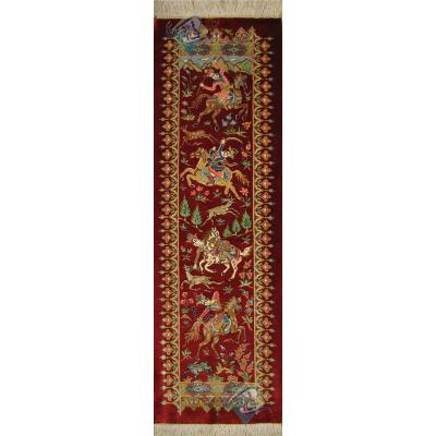 Tableau Carpet Handwoven Qom Hunting ground Design