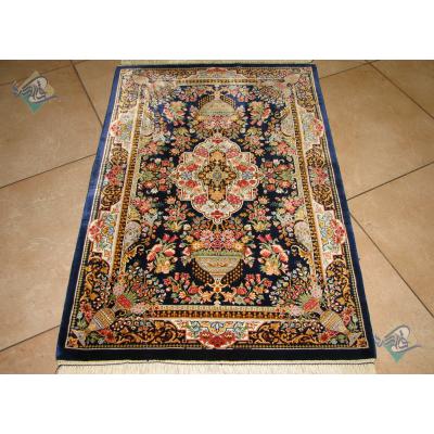 Mat Qom Carpet Handmade Flower Design All Silk