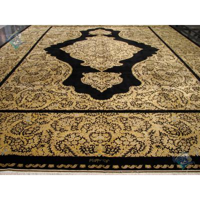 Nine Meters Qom Carpet Handmade Baraei Design All Silk