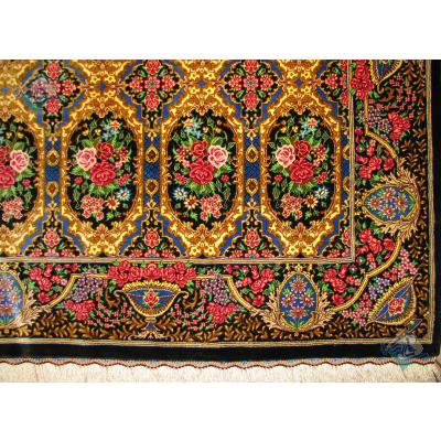 Zar-o-Charak Qom Handwoven Mahloji Design All Silk