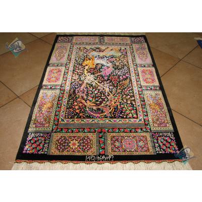 Mat Qom Carpet Handmade Horse Design All Silk