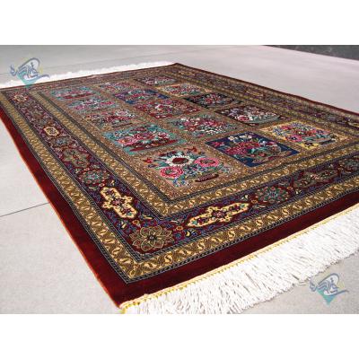 Zar-o-Charak Qom Carpet Handmade Rozgard Design