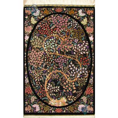 Tableau Carpet Handwoven Qom life Tree Design all Silk