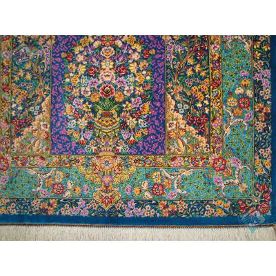Zar-o-Charak Qom Carpet Handmade Sanctuary Design