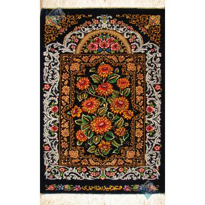 Tableau Carpet Handwoven Qom Chrysanthemum Design all Silk