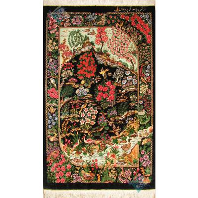 Mat Carpet Handwoven Qom lake Design all Silk