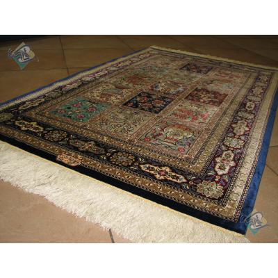 Zar-o-Charak Qom Carpet Handmade Brick Design