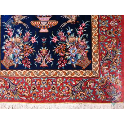 Zar-o-Charak Qom Carpet Handmade Flower pot Design