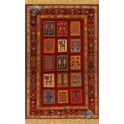 Mat Gabeh Sirjan Carpet Handmade Brick Design All Wool