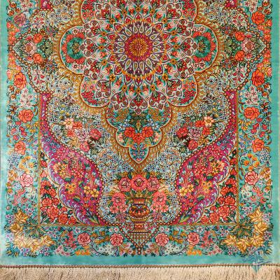 Mat Qom Carpet Handmade Keyhan Design All Silk