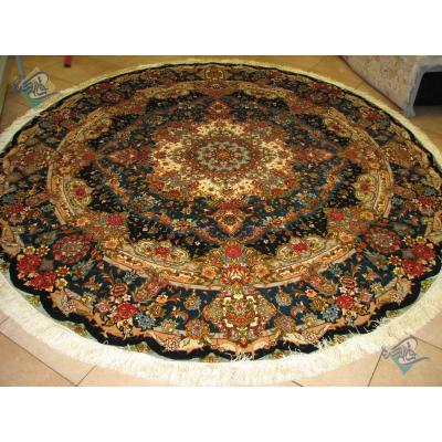 Round Carpet Handmade Tabriz Salari Design