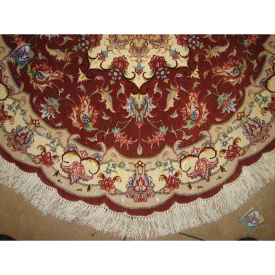 Circle Tabriz Handmade Carpet Silk & Softwool