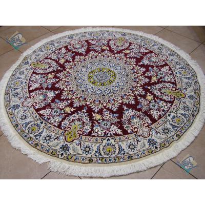 Circle Naein Handwoven Carpet Wreath Design
