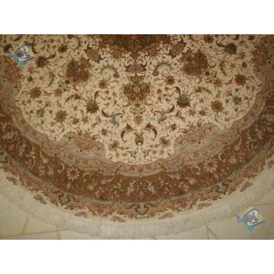 Circle Tabriz Handwoven Carpet Shirfar Design