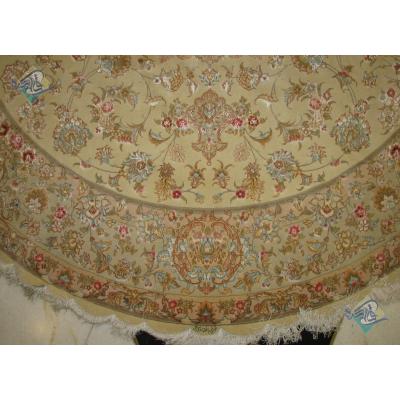 Circle Tabriz Handwoven Carpet Shahi Design