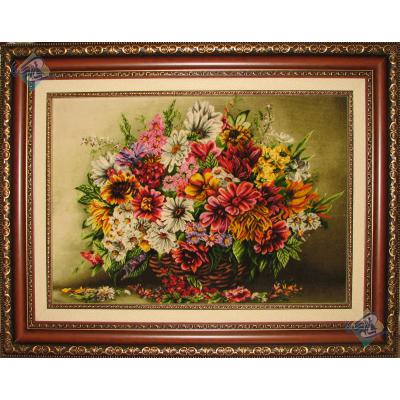 Tabriz Tableau Carpet Basket Flowers