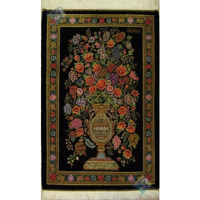Qom Tableau Carpet Flower pot Design