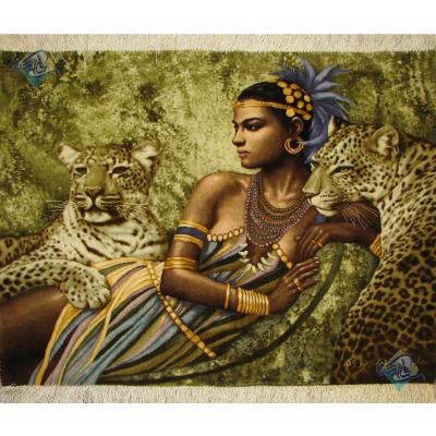 Tabriz Tableau Carpet  Handwoven The Queen Cleopatra Design