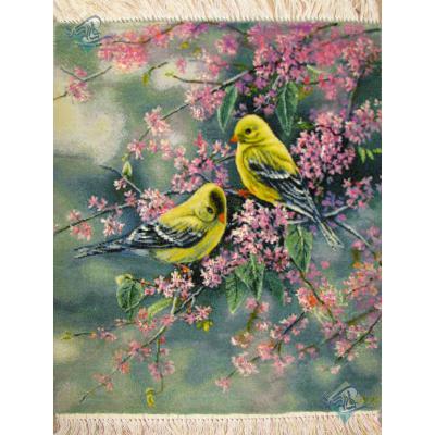 Tableau Carpet Handwoven Tabriz Two Birds Design