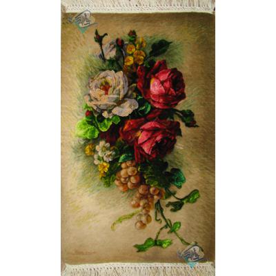 Tableau Carpet Handwoven Tabriz Flower Design