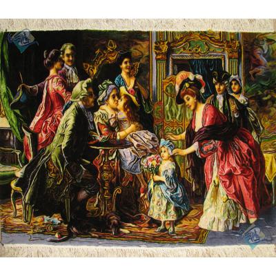 Tableau Carpet Handwoven Tabriz Grandma's birthday  Design