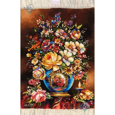 Tableau Carpet Handwoven Tabriz Vase and Candle Design
